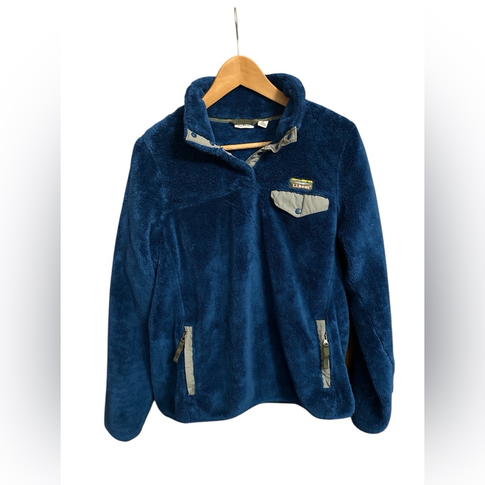 Y2K L.L. Bean Hi Pile Fleece 1/4 Snap Gorpcore Pullover Women’s Med Pockets